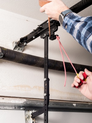 Chamberlain sensor alignment process during garage door installation in residential setting Chamberlain sensor alignment process during garage door installation in residential setting
